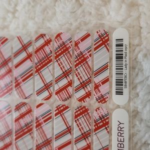 Jamberry nail wraps, Lady in Plaid, Full sheet white pink red